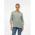 Vero Moda Hemdbluse VMBUMPY L/S SHIRT NEW WVN GA NOOS Viskose, regular fit grün XS (34)