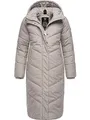 Ragwear Damen Winterjacke langer Regenmantel Steppmantel wasserdicht warm gefüttert mit Kapuze Suminka Bone Gr. S