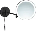 Libaro LED Kosmetikspiegel RAVENNA Vergrößerungsspiegel 7 fach Wandmontage Dimmerfunktion Auto-off Kabel schwarz