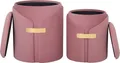 Kayoom Polstergarnitur Hocker Forcet 125 2er-Set, Edler Kunstsamtbezug, (Set, 2-tlg., Hocker 1: B 30,5/ H 38,5/ T 30,5 cm Hocker 2: B 37/ H 44,5/ T 37 cm), modern, mit Stauraum, dekorativ, Viele dekorative Farbkombinationen