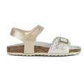 Geox Mädchen J Adriel Girl C Sandalen, C2204 Platinum White, 25 EU
