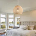 Parrot Uncle Rattan-Pendelleuchte, natürlicher Rattanschirm, E27-Fassung, 40 cm Durchmesser, für Esszimmer Flur (Ohne Leuchtmittel)