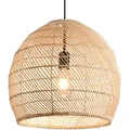 Parrot Uncle Rattan Pendelleuchte 40 Cm Boho Hängelampe E27 Höhenverstellbar Für Esszimmer Flur, Ohne Leuchtmittel
