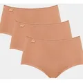 sloggi Midislip 24/7 Cotton (3er Pack) Spitze, blickdicht, weiche Baumwollmischung beige 48