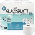 Glücksblatt Toilettenpapier Box, 3-lagig, 75 Rollen x 180 Blatt, 100% Zellstoff