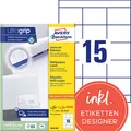 AVERY Zweckform Etiketten 3669-200 weiß 70,0 x 50,8 mm, 220 Blatt