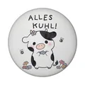 Kuh Magnet rund mit Spruch Alles Kuhl Kawaii Kuh-Kühlschrankmagnet Bauernhof-Flair Tierchen mit Blumen Relax-Deko Dorfkind-Must-Have Zubehör