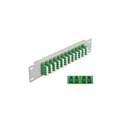 10 Zoll LWL Patchpanel 12 Port LC Quad grün 1 HE grau