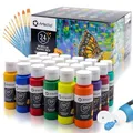✅​ Acrylfarben Set 24 x 59ml mit 10-teiligem Pinsel Acrylfarben Wasserfest
