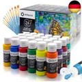 Artecho Acrylfarben Set 24 x 59ml mit 10-teiligem Pinsel, Acrylfarben
