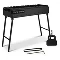Klappbar Mangal Stahl 2,0mm für 12 Spieße 80cm Grillfächer Holzkohlegrill BBQ für Spieße oder Grillrost Schaschlik Shashlychnik Grill