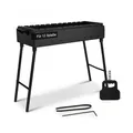 Mangal Klappbar Holzkohlegrill für 12 Spieße 2 mm Stahl 80x33 cm Schaschlik Grill Shashlychnik BBQ Klappgrill Ideal für Garten, Camping & Picknick