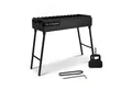 BIG-PAN Grillbesteck-Set Klappbar Mangal für 12 Spieße 80cm Grillfächer