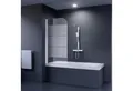 Duschmeister Badewannenfaltwand Badewannenaufsatz 1 teilig Dekorglas Secret 140 x 75 cm Nano, Glas