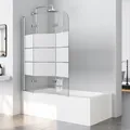 Duschwand für Badewanne 3 Teilig Badewannenaufsatz Badewannenfaltwand 120x140cm