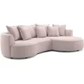 Ecksofa - blossom - Samt - 287 cm - Recamiere rechts
