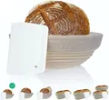 riijk Gärkorb Gärkörbchen inkl. gratis Teigschaber, (Peddigrohr Korb mit waschbarem Leineneinsatz), Brotkorb oder zum gären von Brot