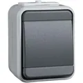 Elso 441609 Universal-Schalter, 10A, Steckklemme, Aqua-Top, licht-/basaltgrau matt