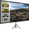 VEVOR 16:9 Beamer Leinwand 4K HD Stativleinwand Projektionsfläche 200x113cm Präsentationswand 160-Grad-Betrachtungswinkel 200-250cm höhenverstellbar ideal für Heimkino Tagungsraum Hochzeiten