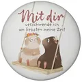 speecheese Magnet Meerschweinchen Magnet rund mit Spruch Zeitverschwendung am liebsten
