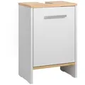 Vicco Waschbeckenunterschrank, Weiß, Honigeiche, Holzwerkstoff, Rechteckig, 38.2x57x26.3 cm, Badezimmer, Badezimmerschränke, Waschbeckenunterschränke