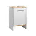 Vicco Waschbeckenunterschrank Karli, Weiß/Goldkraft Eiche, 38.2 x 57 cm mit der Tür, geeignet für handelsübliche Siphons und einfache Montage