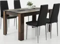 Essgruppe Helene IV  Tisch Oldwood Wendepl. schwarz/weiß, 4x Stuhl schwarz