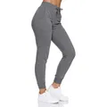 Smith & Solo Jogginghose Damen – Sporthose Frauen Baumwolle| Sweatpants Slim Fit Freizeithose Lang | Trainingshose Fitness High Waist – Jogger Laufhosen Modern Anthrazit/XL