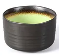 Matcha Schale/Matcha Teeschale 500ml anthrazit/grün, Craquelé-Muster, Original Aricola®