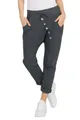 Mississhop 295 Damen Hose Sweatpants Jogginghose Baumwolle Freizeithose Boyfriend Sporthose Dunkelgrau