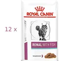 12 x 85 g Royal Canin RENAL WITH FISH (€ 26,42/kg) Soße Nierendiät für Katzen