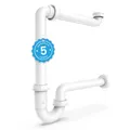 G 1 1/4 Zoll Raumsparsiphon fürs Badezimmer  32 mm flacher WaschbeckenSiphon ...