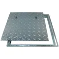 ACO Severin Ahlmann GmbH & Co. KG Erdschacht Schachtabdeckung FL 2.0 Easy mit Rahmen, Stahl verzinkt, Belastung 5kN, 60x60x3.7 cm, 2-St., Größe: 600x600mm, begehbar, rutschfest, für Außen- und Innenbereich silberfarben 60 cm x 3.7 cm x 60 cm