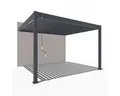 Weide Pergola Deluxe Wand Pavillon Terrassenüberdachung Aluminium 3 x 4 M anthrazit, BxTxH: 400x300x255 cm
