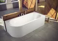 Badewanne Wanne Eckwanne 180 x 80 cm Acryl Schürze Silikon Ab-/Überlauf rechts A