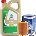 BOSCH ÖLFILTER für VAG + 5 LITER 5W-30 MOTORÖL CASTROL EDGE 5W30 LL 504 507.00