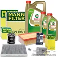 MANN-FILTER INSPEKTIONSPAKET B + 7l ÖL 5W-30 FÜR AUDI A4 8E B6 B7 2.4 3.0 00-05