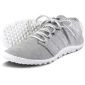 leguano beat silbergrau Barfußschuhe Sneaker weiße Sohle- Gr. 37