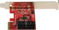 StarTech.com PCIe SATA Controller Karte - 4 Port SATA 3 Erweiterungskarte/Kontroller - 6Gbit/s - Full/Low-Profile Blende - PCI Express Festplatten/SSD kontroller/Adapter (4P6G-PCIE-SATA-CARD)
