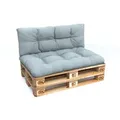 POKAR Palettenkissen mit schöner Steppung Auflage Palettensofa, Größe:Set Sitzkissen 120x80 + Rückenkissen 120x40, Farbe:Blau - Blau