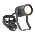 ledscom.de Gartenstrahler SHINGA für außen, IP65, Stecker, anthrazit, inkl. GU10 LED Lampe 630lm, warmweiß