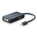 CSL Audio- & Video-Adapter Mini DisplayPort zu HDMI, DVI, VGA, 15 cm, 4k 3in1 MiniDP 1.2 Adapter, Konverter Kabel 3840x2160 UHD 2160p 4k schwarz