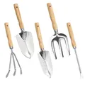 Gartenwerkzeug Set, 5 Teiliges Gartenhandwerkzeuge Ggartenset Gartenschaufel Klein Garden Tool Set, Edelstahlschaufeln Gartenarbeit Kleine Schaufel Holzgriff Handheld Garten Schaufeln