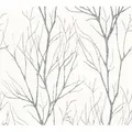 Profhome Vinyltapete 372604-GU Natur Tapete matt grau weiß 5,33 m2, leicht strukturiert, geblümt, matt, naturalistisch, Motiv, (1 Rolle, 5,33 qm), Vinyltapete auf Vliesbasis, grau, weiß grau 0.53 m x 10.05 m