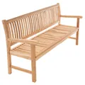 DIVERO 3-Sitzer robuste Gartenbank massiv Teak Holz Natur Handarbeit 180 cm