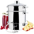 GARDIVO Dampfentsafter 8L Edelstahl, Fruchtentsafter, Saftmaschine für Obst und Gemüse, Spülmaschinengeeignet, alle Herdarten auch Induktionsgeeignet silber