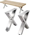 DanDiBo 2x Bankgestell Edelstahl 43 x 40 cm Bank Füße Bankbeine 96677 Bankkufen Couchtisch Tisch Beine Tischgestell