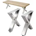Dandibo 2x Bankgestell Edelstahl 43 X 40 Cm Bank Füße Bankbeine 96677 Bankkufen Couchtisch Tisch Beine Tischgestell