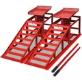 Auffahrrampe Rampe PKW Höhenverstellbar Hydraulisch 2T 2 Stk. Rot Stahl vidaXL