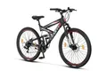 Licorne Bike Strong 2D Premium Mountainbike in 26, 27,5 und 29 Zoll - Fahrrad für Jungen, Mädchen, Damen und Herren - Scheibenbremse vorne und hinten - Shimano 21 Gang-Schaltung - Farbe:Schwarz/Rot;Zoll:27.5